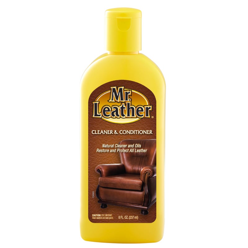 Mr. Leather Cleaner and Conditioner (8 oz) - Restores & Protects All Leather with Natural Oils - Hydrating and Water-Repelling Cream for Couches, Car Interior, Shoes, and Bags - Image 1